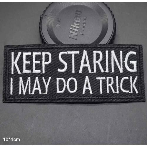 Letters Words Sayings Keep Staring Level Up Iron on Embroidered Cloth Clothes Patch For Clothing Girls Boys