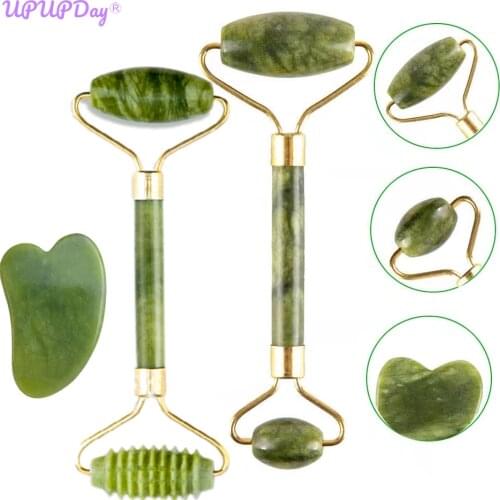 Jade Roller Face Roller For Face Double Heads Eyes Quarz Face Roller Massager Naural Stone Relaxation Slim Beauty Neck Thin Lift
