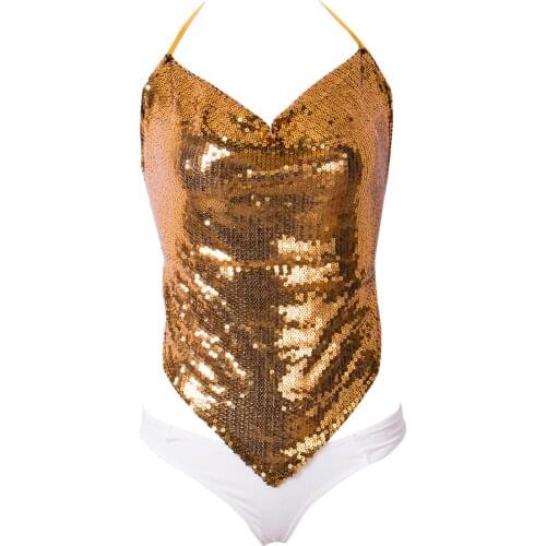 2020 New Fashion Womens Sequin Swimwear Bra Bathing Suit Bikini Tops Padded Swimsuit Beachwear