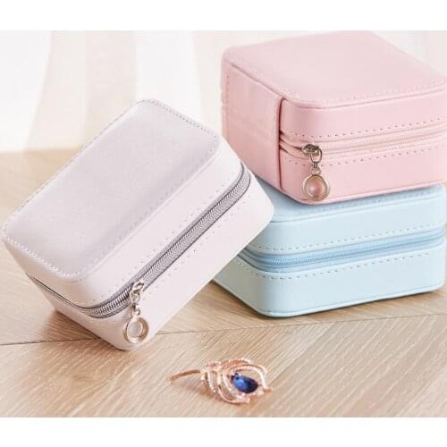 VoltaBox 2021 New Travel Portable Leather Jewelry Box Necklace Ring Earring Storage Box Jewelry Box