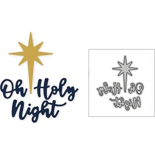 New Star Oh Holy Night Phrase Words 2020 Metal Cutting Dies for DIY Scrapbooking and Card Making Decor Embossing Craft No Stamps