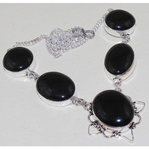 Black Onyx Necklace , 47.5 cm, N0544