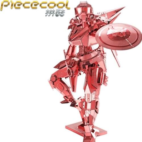 Piececool 3D Metal Puzzle Figure Toy Shield Man soldier Mech model Educational Puzzle 3D Models Gift Jigsaw Toys For Children