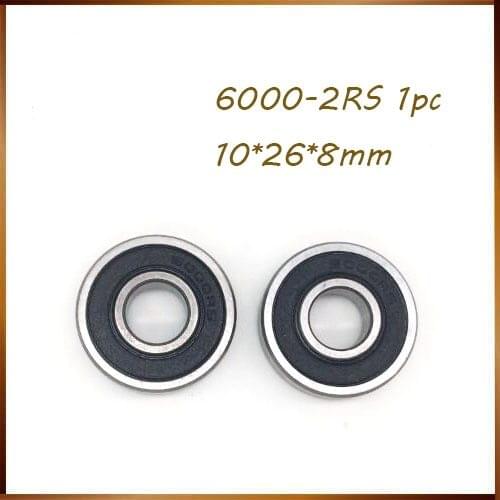 Free shipping 1pc 6000-2RS 6000RS 6000 deep groove ball bearing 10x26x8mm