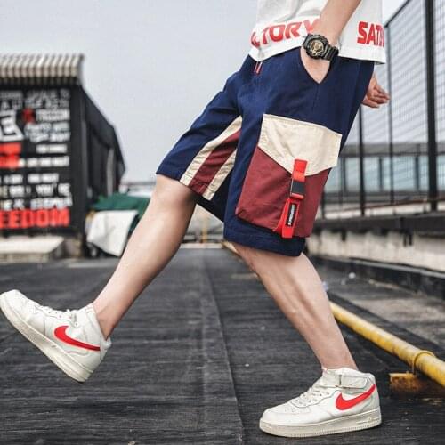 2020 New Arrival Sale Short Cotton Elastic Waist Pockets Shorts Men Summer Large Pocket Loose Casual Straight Pants And Capris