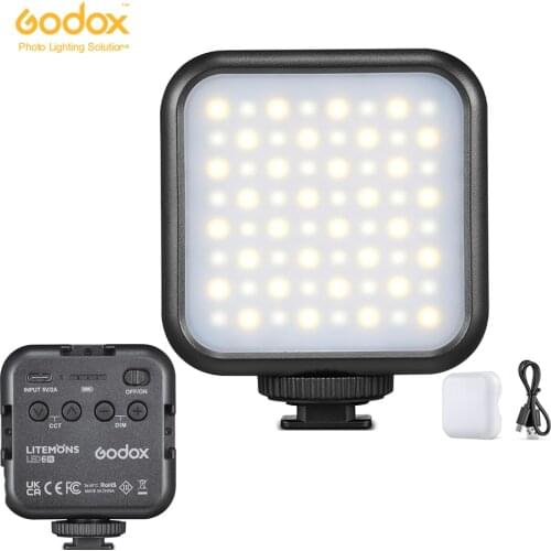 Godox LITEMONS LED6Bi LED Video Light 3200K-6500K Rechargeable LED Camera Light CRI 95+ 13 FX Light Effects