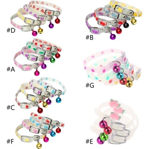 1 Pc Pet Glowing Collars with Bells Glow at Night Dogs Cats Necklace Light Luminous Neck Ring Accessories