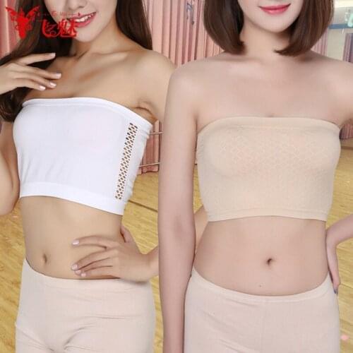 Belly dance bottoming tube top dress wrapped chest Latin dance tube top anti-glare underwear