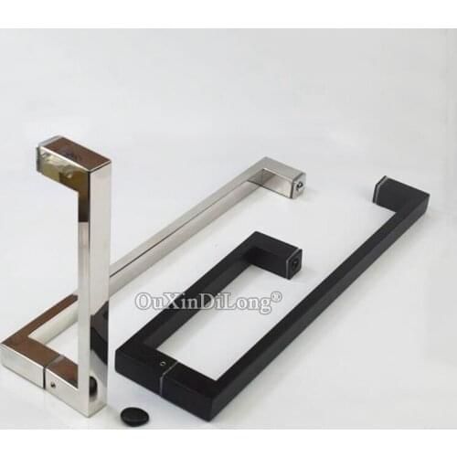 High Quality 304 Stainless Steel Bathroom Shower Sliding Door Handles L Shape Glass Door Push Pull Handles for 8~15mm Glass