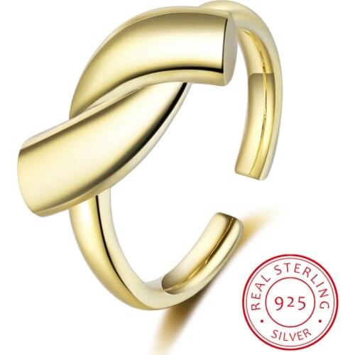 Ins Minimalist Geometry 925 Sterling Silver Rings For Women Resizable Handmade Bijoux Argent 925 Massif Pour Femme Jewellery