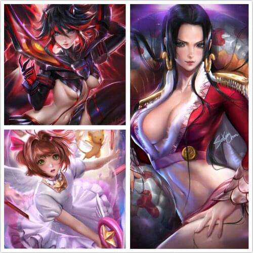 Japan Animation Sexy Girl Poster Prints Wall 1 Pcs Beauty Game Cartoon Movie Canvas Painting Modular Frame Decor Room Picture