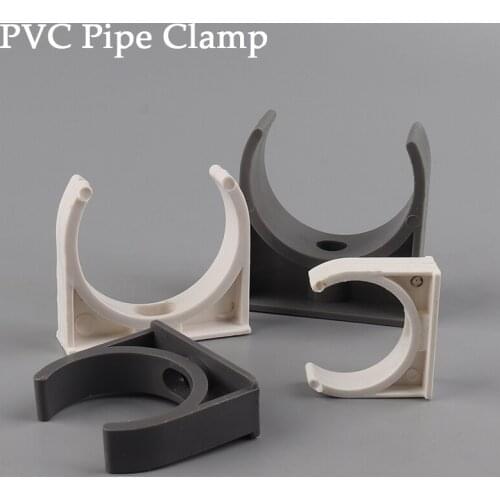 10Pcs PVC Pipe Clamp O.D 20 25 32 40 50mm Water Supply Pipe U-Type Card Brace Retainer Garden Irrigation Pipe Plastic Connectors