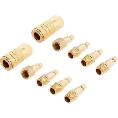 10 X Air Line / Hose Compressor Connector And Coupler 1/4" NPT Thread