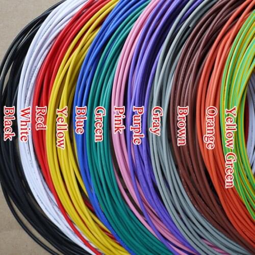 28AWG UL1007 OD 1.2mm Environmental Electronic Wire Internal Wiring VW-1 10 Colors Selectable