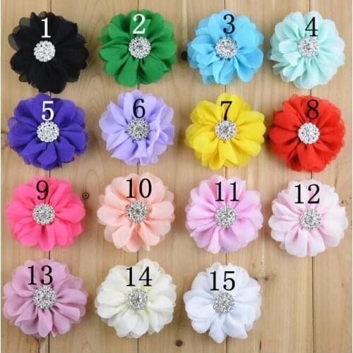 30PCS 7CM chiffon flower for kid headband DIY craft can choose colors(HMF-49)