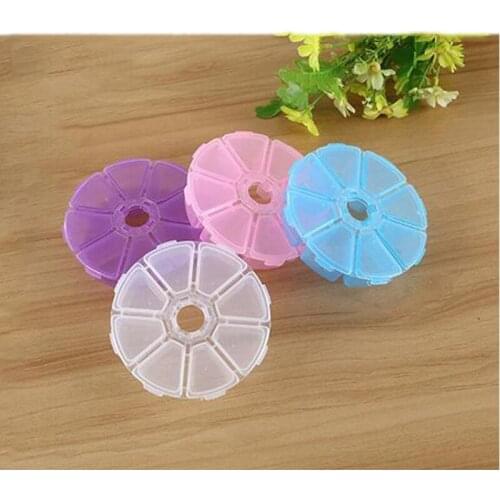 8 Grid Round Dirll Stone Storage Box Small Object Diamond Painting Tools