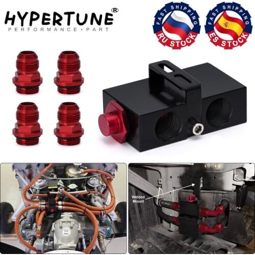 Hypertune - Oil Filter Sandwich Adaptor With In-Line Oil Thermostat AN10 fitting Oil Sandwich Adapter HT5672BK