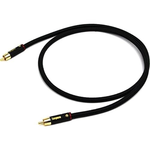 Audiophile Silver-plated 75Ohm Amplifier Speaker Subwoofer Wire HIFI Audio RCA Digital Coaxial Cable