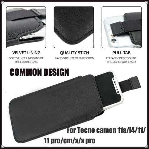 Casteel PU Leather Case For Tecno Camon 11s i4 11 11 pro CM CA6 X CA7 X PRO Pull Tab Sleeve Pouch Bag Case Cover