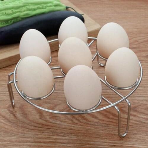 High Quality Durable 7 Hole Stainless Steel Egg Holder Egg Steaming Rack Practical Kitchen Gadget