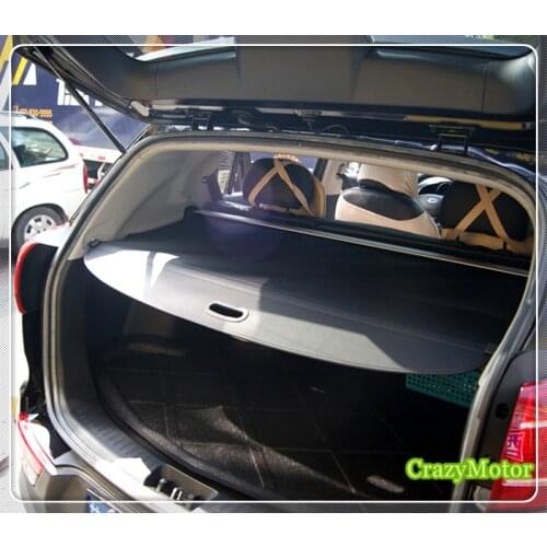For Kia Sportage 2010-2015 Black SUV Retractable Rear Trunk Cargo Cover Luggage Security Shade Car Accessories