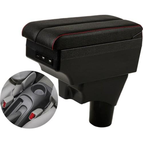 For Nissan March Micra K13 MK4 IV armrest box central Store content Storage box with cup holder phone holder USB interface
