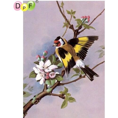 DPF DIY The bird flower 5D crafts diamond mosaic square home decor diamond embroidery diamond painting cross stitch needlework