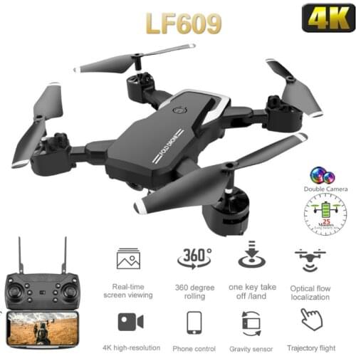 LF609 Mini Drone 4K HD Camera GPS WIFI FPV RC Dron Optical Flow Positioning Radio Controlled Machine Helicopter Quadrocopter Toy