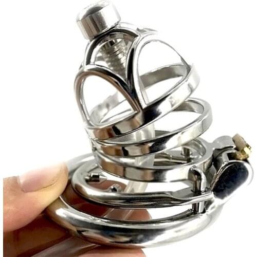 FRRK08B-Urinary Catheter, Cage Chastity Device, Metal SM Penis Ring, Bondage Ring, Retention Lock Ring, Male Sex Toys for Men