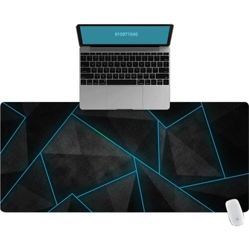 Cool Blue and Gray Office Computer Desk Mat Table Keyboard Big Mouse Pad Laptop Cushion Desk Non-slip Mat Gamer Mousepad Mat