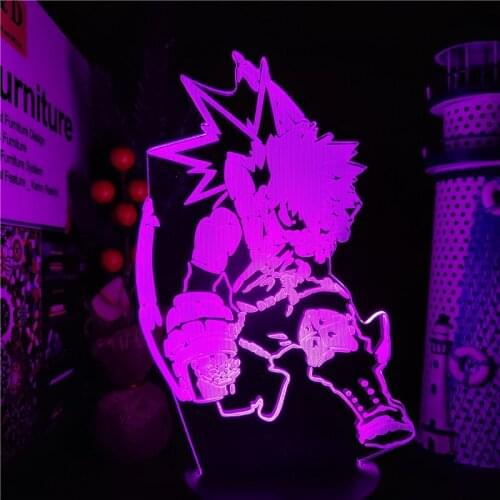Boku no Hero Academia 3D ANIME LAMP Bakugou Katsuki MY HERO ACADEMIA Table Lamp Kids Bedroom Decoration