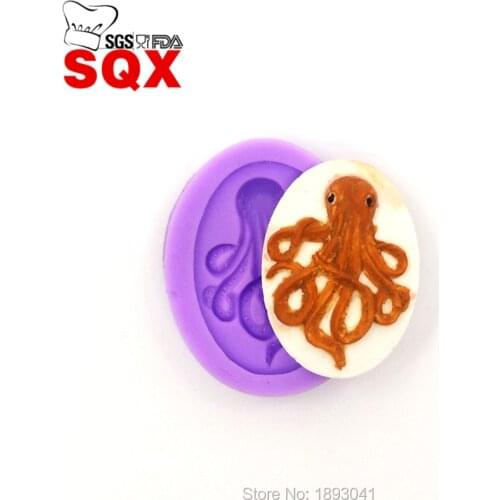 Cute Mini Octopus Silicone Mold Cupcake Fondant Cake Decorating Tools Chocolate Candy Molds Kitchen Cake Baking Tools LH36