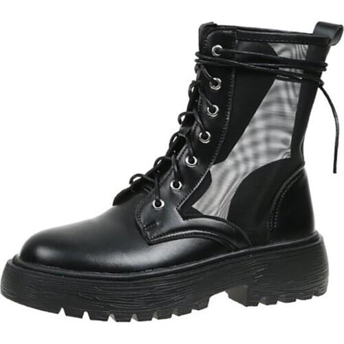 Fashion Martin Boots For Women Fashion British Style Breathable Women Ankle Boots Casual Platform Women Booties Zapatos Mujer