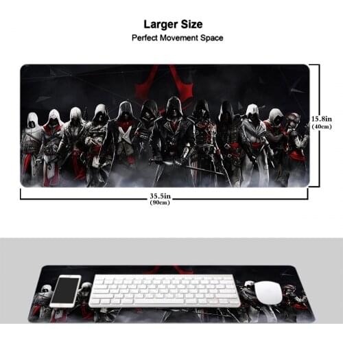 Assassins Creed Office Soft Mouse Pad Computer Gaming Mousepad Anti-slip Natural Rubber with Locking Edge Gaming Mouse Mat