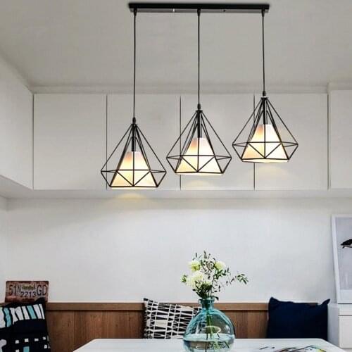 Nordic Three-head Long Chandelier Bar Restaurant Living Room Barber Shop Indoor Lighting Pendant Decoracion Salon Lamp