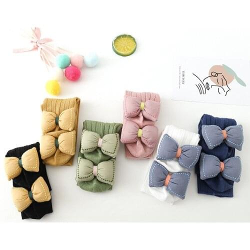 2020 New Cartoon Doll Socks Double Needle Vertical Stripe Solid Medium Stockings Popular Children Socks Student Socks