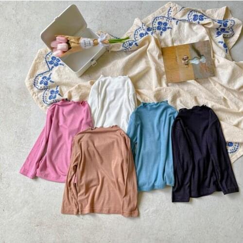 2021 new girls boys t shirt autumn cotton full sleeve fashion kids top 2-8 years WU652