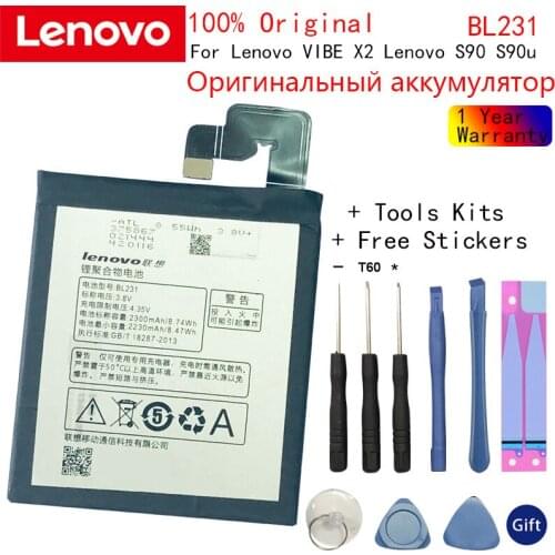 Original Lenovo 2300mAh BL231 Mobile Phone Replacement Battery For Lenovo VIBE X2 X2-TO X2-CU S90 S90t S90e S90U BL 231 Batterie