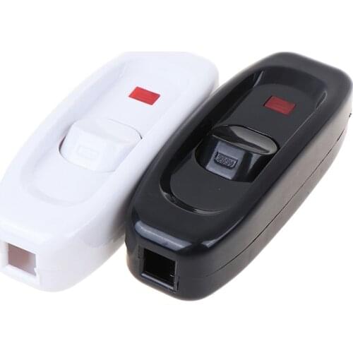 1Pcs Bedside Lamp Switch AC 250V 10A Inline ON/OFF Table Desk Lamp Cord Cable Switch with LED Indicator Light White Black