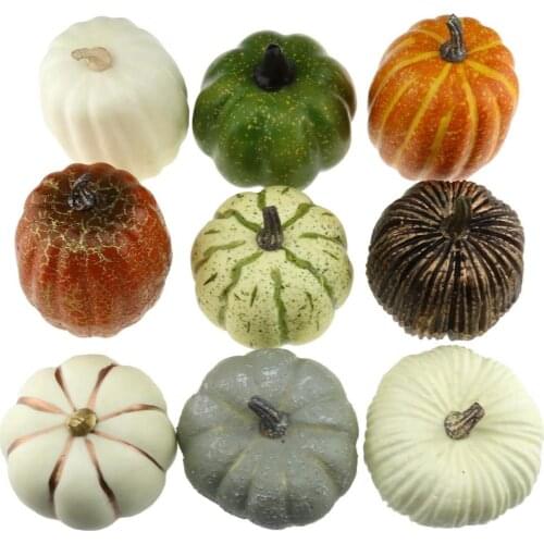 Gresorth 9 PCS Fake Pumpkins Artificial Vegetables for Home Party Halloween Christmas Decoration
