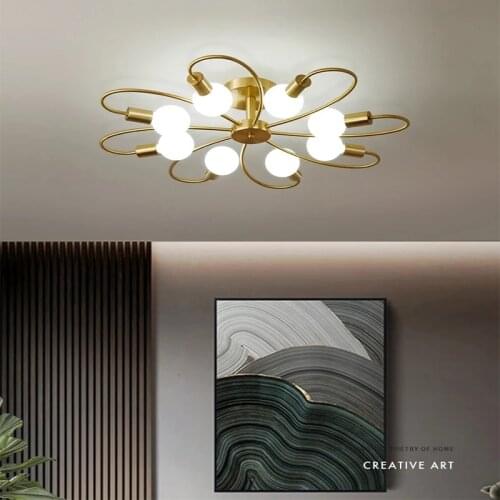 6 / 8 Heads Ceiling Chandelier Modern LED E27 Lamp Holder Black/White/Golden Living Room/Bedroom Lighting