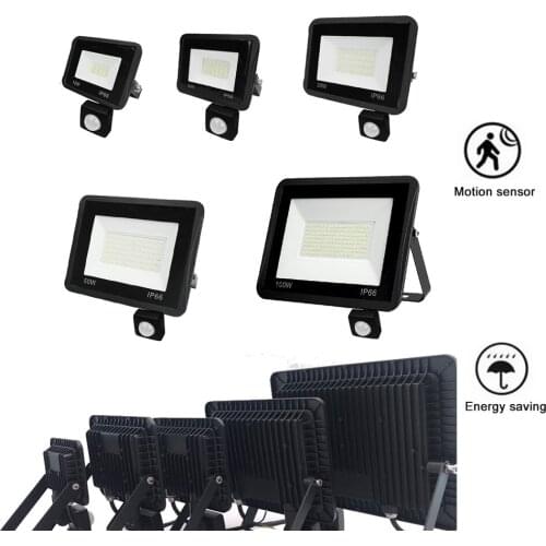 FloodLight Reflector Spotlight Exterior Reflector Lamp PIR Motion Sensor Garden Light Outdoor Waterproof Energy Saving Wall Secu