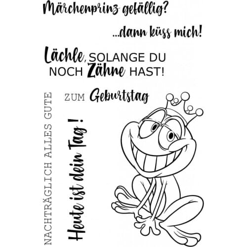 Frog With German words Transparent Clear Silicone Stamp/Seal for DIY scrapbooking/photo album Decorative clear stamp ST0941