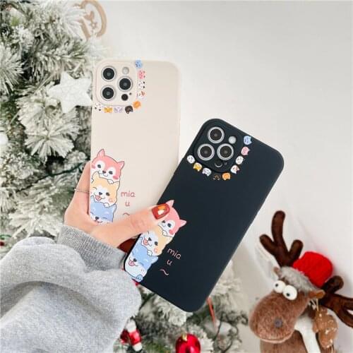 Retro Puppy Corgi kawaii Cat Japanese Phone Case for apple iPhone 12 11 Pro Max Xr Xs Max 7 8 Plus X 7Plus case Cute Soft Cover
