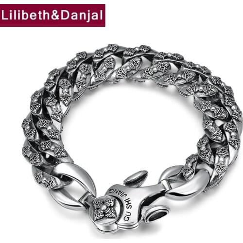Buddha Heart Sutra Vajra Letter Bratari Argint Pure 925 Sterling Silver Bracelet Bangle for Men Fine Jewelry 2021 New Arrival B9
