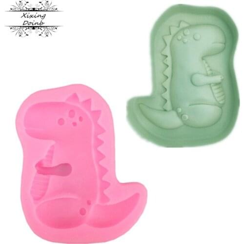 DIY silicone mold cartoon dinosaur shape sugar craft chocolate fudge mold baking tool cake decoration tool