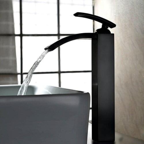 Basin Faucets Bathroom Sink Faucet Black Oil/Nickel/Gold Single Hole Faucet Basin Tap Grifo Lavabo Hot and Cold Waterfall Faucet