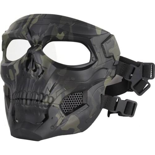 Tactical Airsoft Mask Military Paintball Skull Masks Shooting Hunting Cs Goggles Motorcycle Hiking Full Face Mesh Mask Outdoor