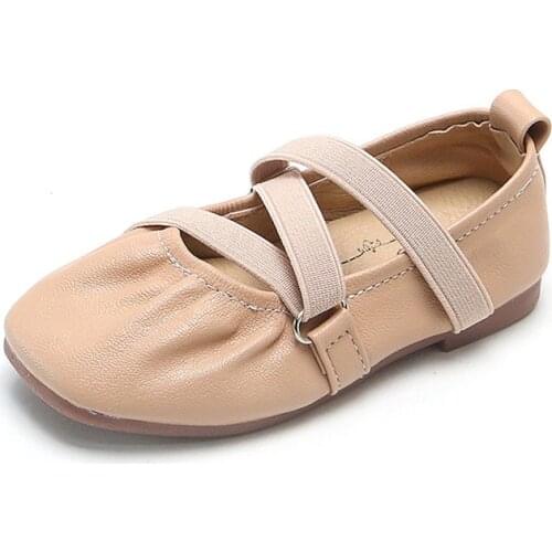 CUZULLAA Girls Elastic Band Elegant Princess Shoes Children Flats 2020 Children Soft Sole Casual Shoes Size 21-35