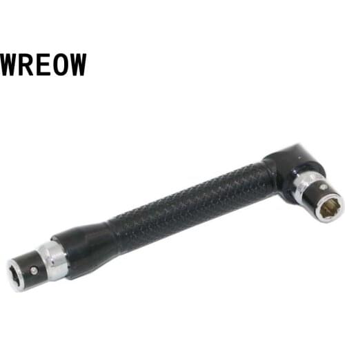 2Pcs 1/4 Universal Head Allen Key Socket Adapter Torque Hexagonal Wrench Set Socket Hook Spanner Extension Bar extension Tool